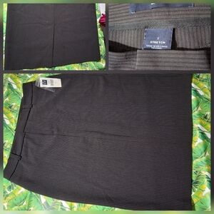🔥NWT BLACK Pinstripe Pencil Stretch CAREER Skirt Size 2 & FREE GIFT